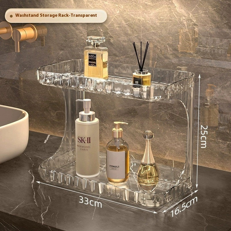 Double-Layer Light Luxury Storage Box Desktop Cosmetics Storage Rack