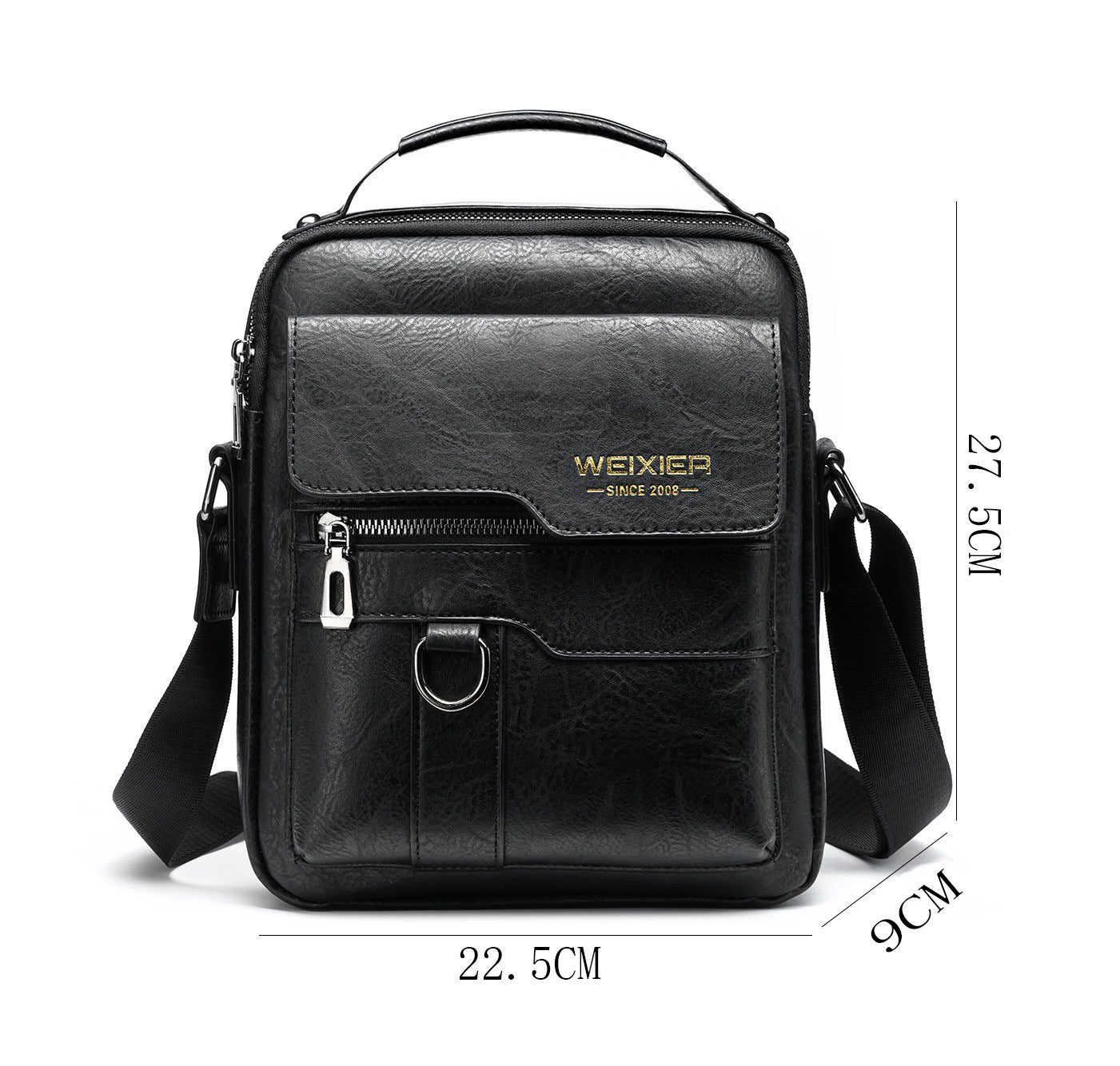 Popular Men's Messenger Bag One Shoulder Retro Business Backpack PU Leather Flaps Crossbody Bags Business Flap Male Solid Travel Bag