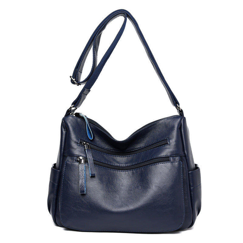 Middle-aged And Elderly Women's Bag Soft Leather Fashion Portable Mother Bag