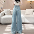 Jeans Women's Loose High Waist Moonlight Blue Wide Leg Trousers