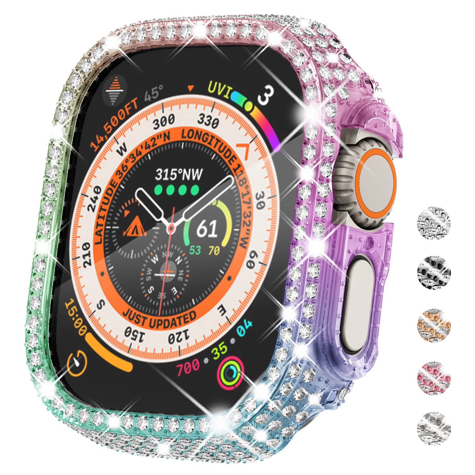 Full Diamond Cut-out Smart Watch Protective Case