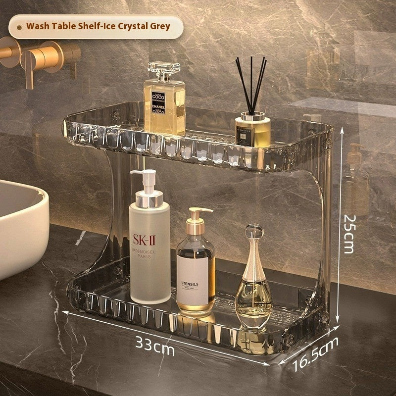 Double-Layer Light Luxury Storage Box Desktop Cosmetics Storage Rack