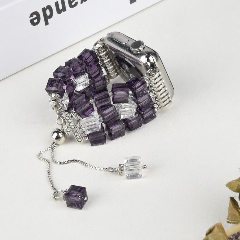 Large Square Crystal Stretch Watch Strap