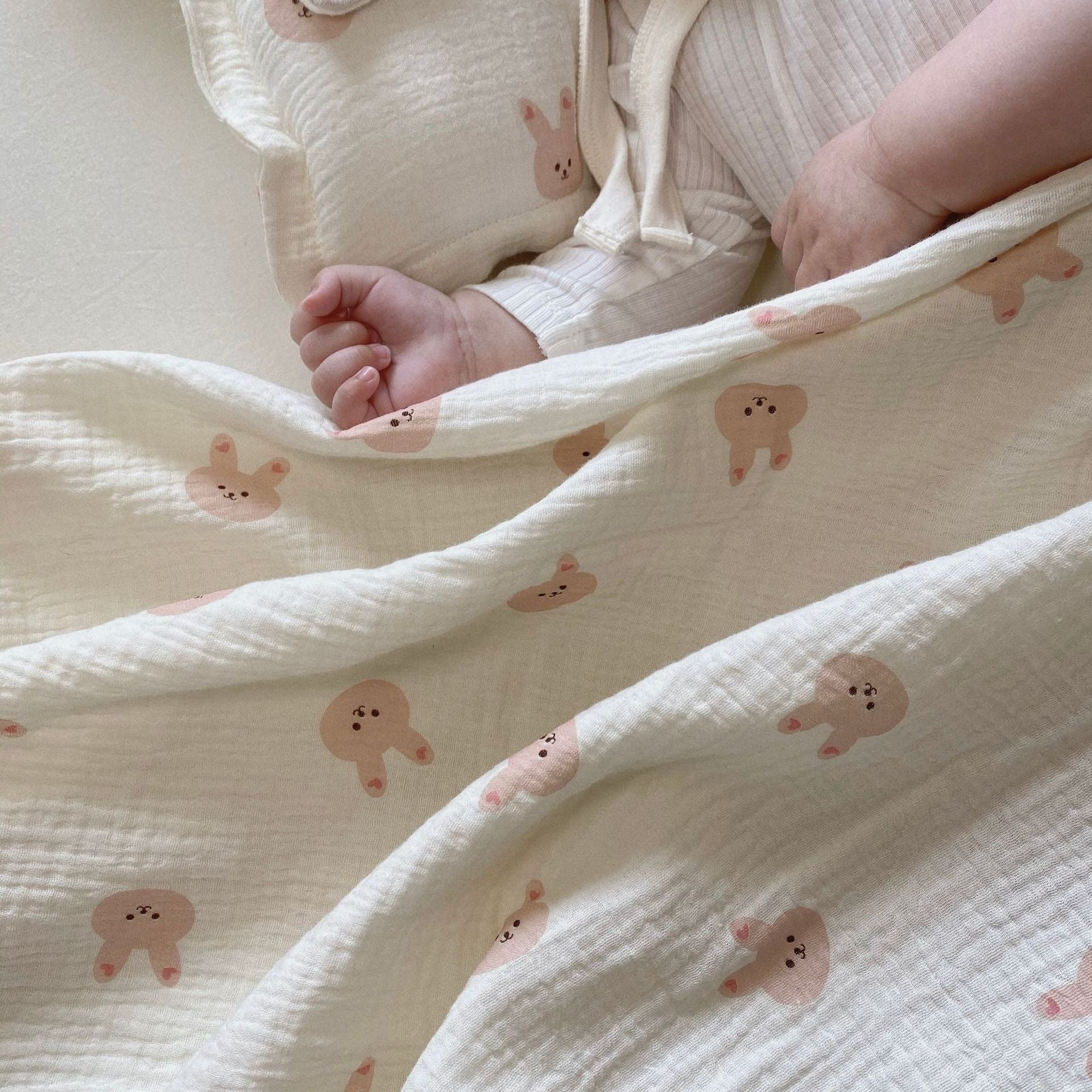 Cartoon Printed Baby Pure Cotton Yarn Cloth Blanket Summer Quilt