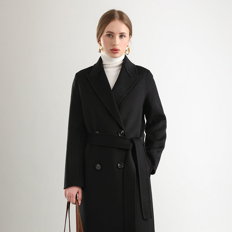 Women's Mid-length Woolen Wool Overcoat Coat