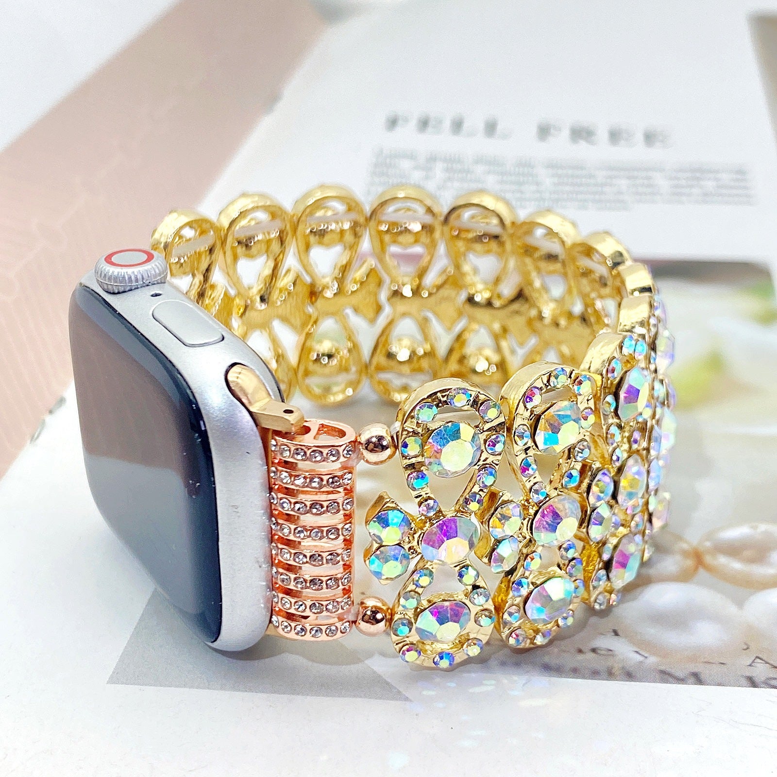 Handmade Smart Watch Glass Crystal Strap