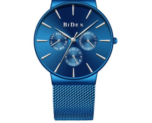 Men's Calendar Ultra-thin Mesh Strap Watch