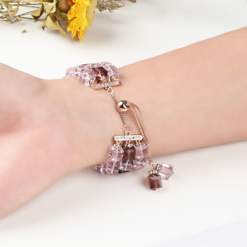 Large Square Crystal Stretch Watch Strap