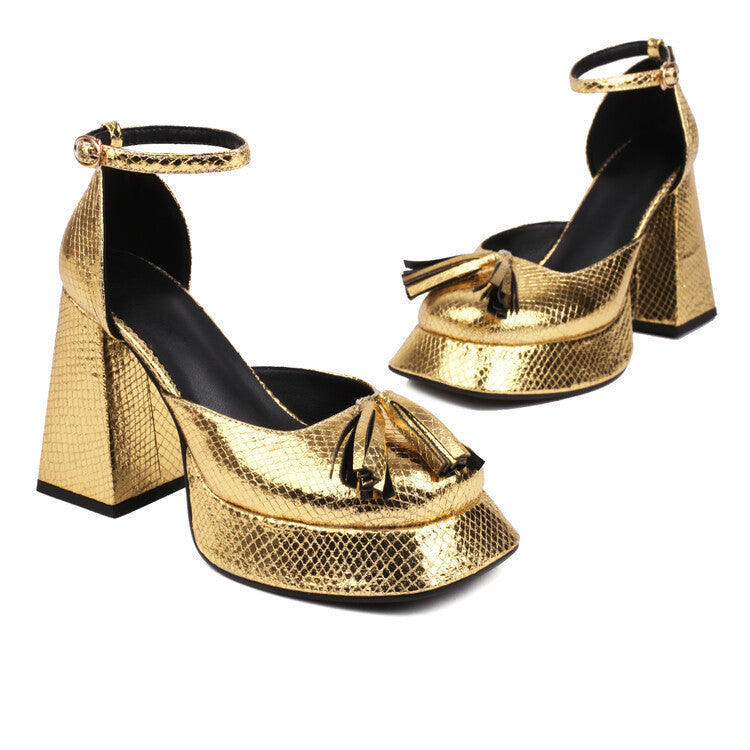 European And American Style Tassel High Heels For Women