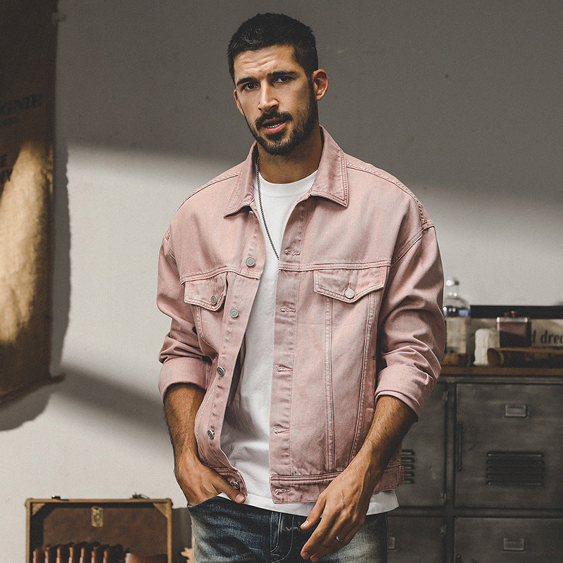 Fashion American Classic Vintage Denim Jacket Men