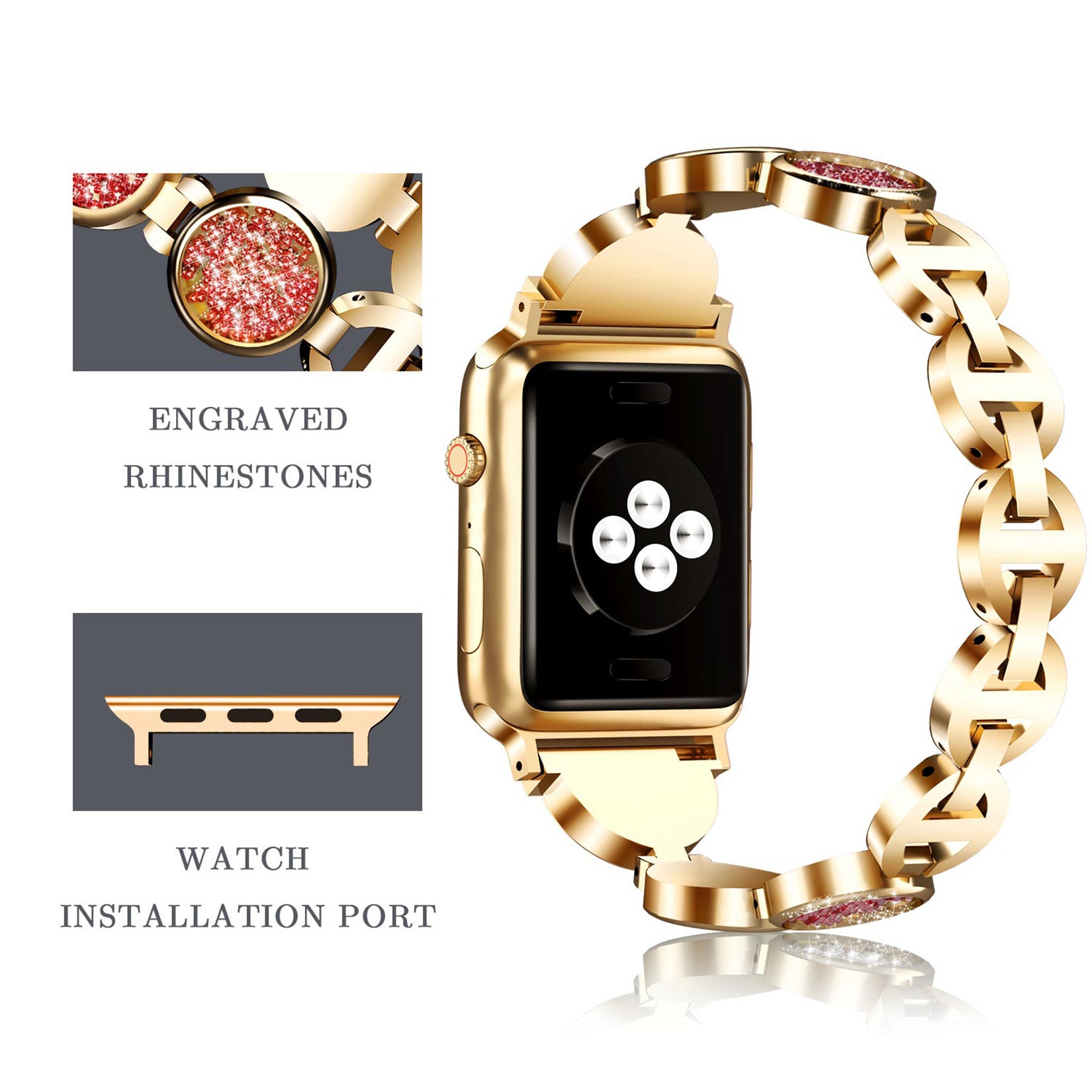 New Diamond-encrusted Alloy Quicksand Watch Strap