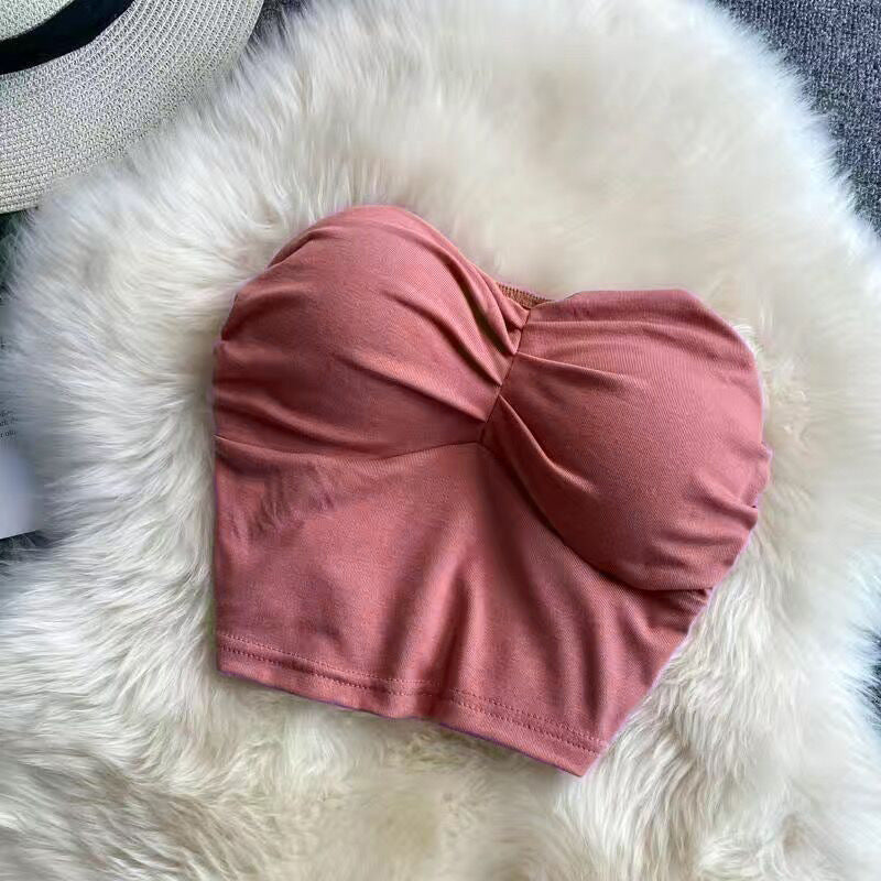 Outer Wear Wrapped Chest Strapless With Chest Pad Anti-exposure Inner Base Underwear