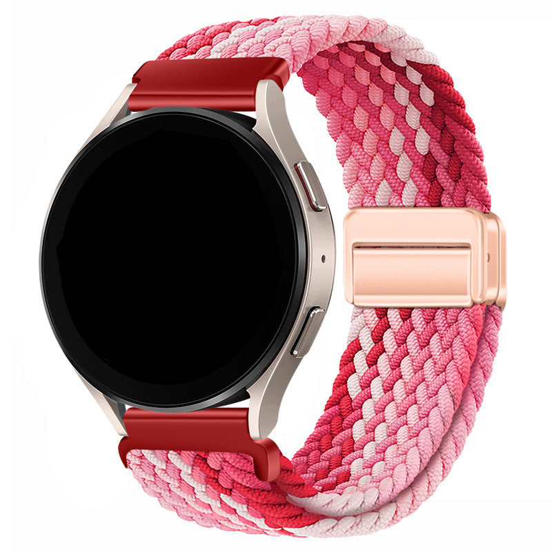 Metal Magnetic Buckle Nylon Braided Stretch Strap