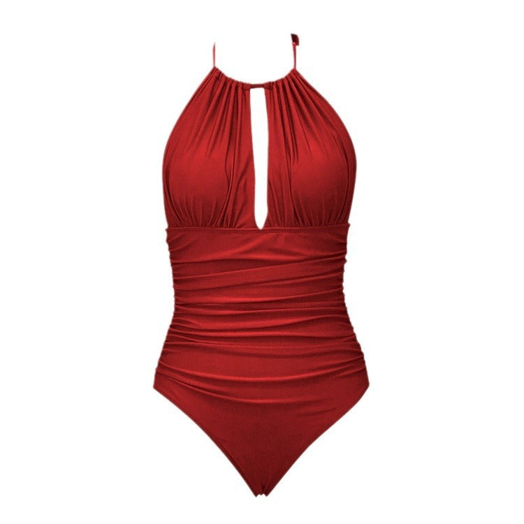 New One-piece Halter Hot Spring Swimming Swimsuit For Women