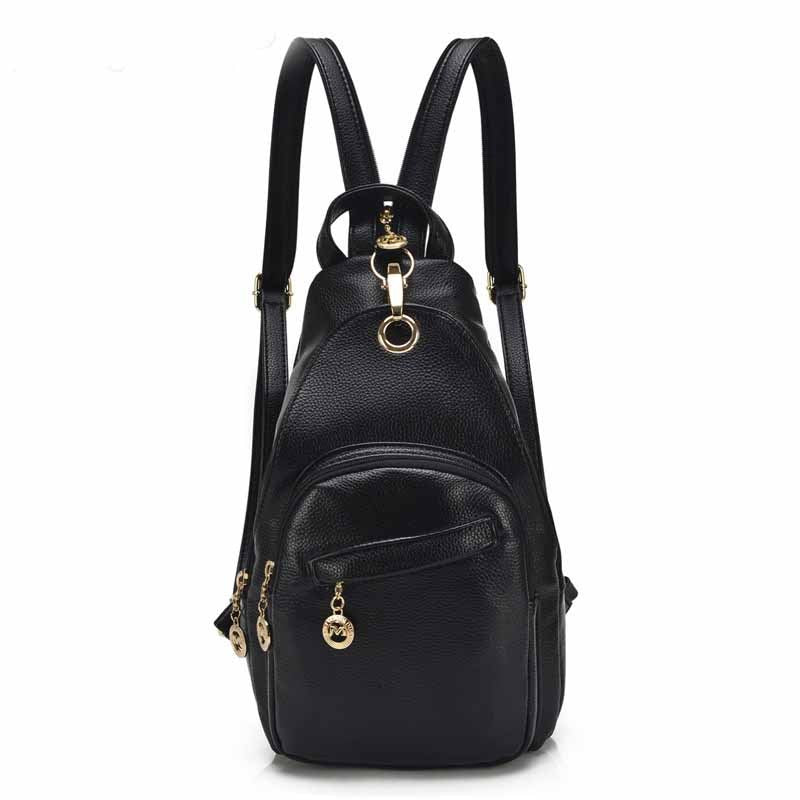 Multifunctional One-shoulder Messenger Chest Bag PU Leather Backpack Shoulder Bag