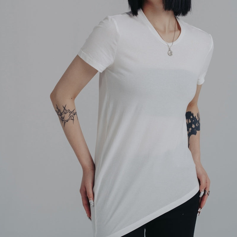 Personalized Circular Arc Design Simple And Thin Short Sleeve