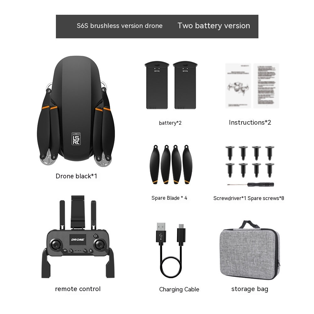 Mini Brushless UAV S6S Dual Lens Aerial Photography Flight