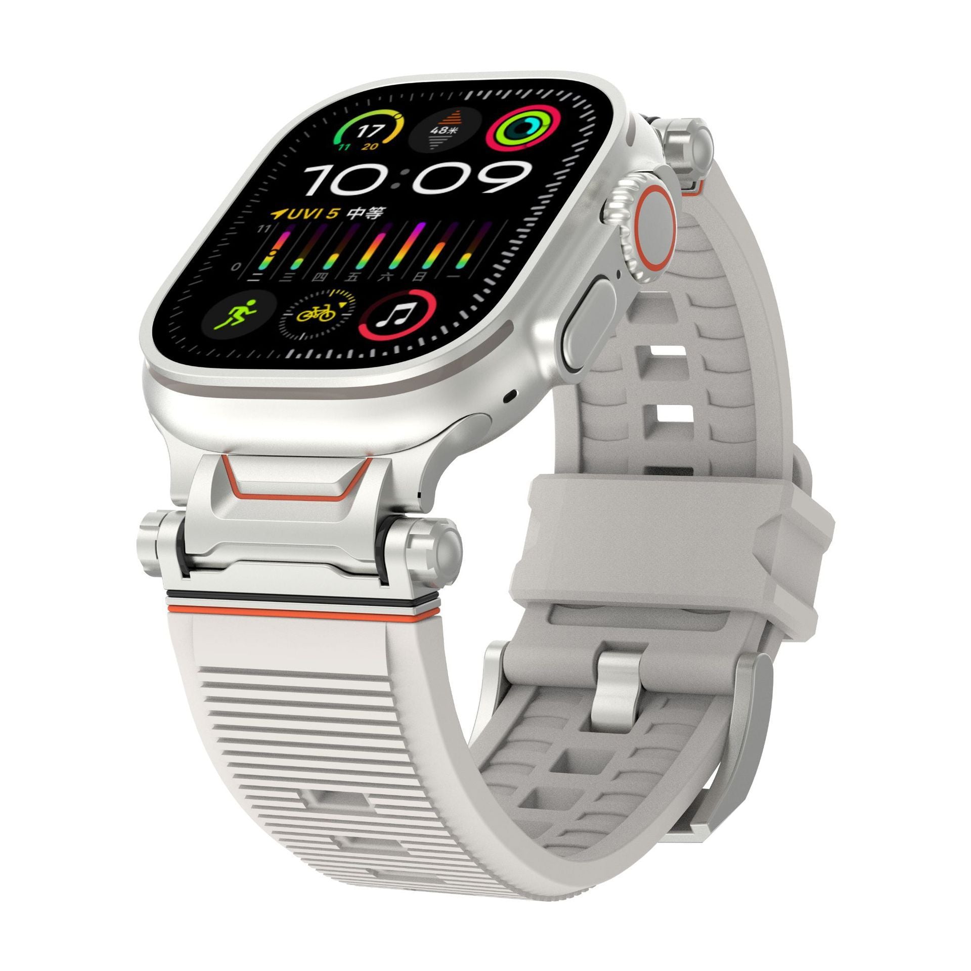 Mecha Stripe Metal Toe Cap Silicone Strap