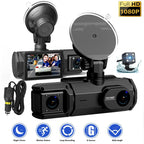 HD 1080p Driving Recorder Three-lens Same Display With Reversing Image Mobile Phone WIFI Car DVR