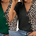 Chemise Pour Femmes Col En V Avec Et Manches Chauve-souris 2PC Set